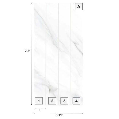 Blanco Macael Wall Panels, Blanco Macael Marble Effect Wall Panels, Matte